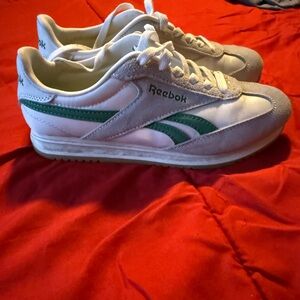 Reebok Classic White and Green Sneakers